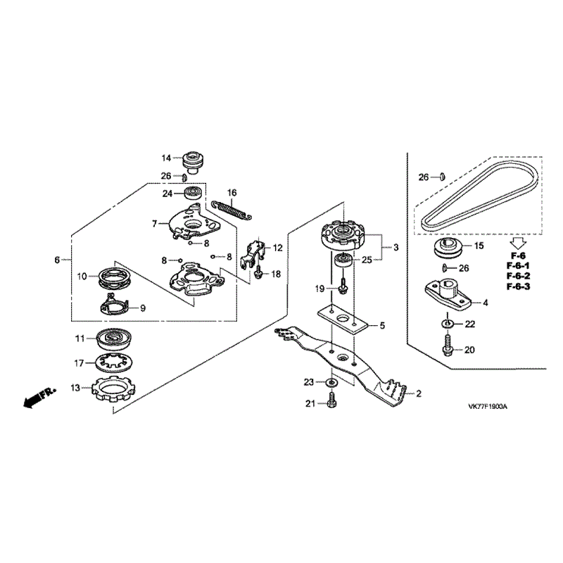 Honda HRX 426 QX Lawnmower (HRX426C-QXE-MATF) Parts Diagram, ROTARY BLADE 