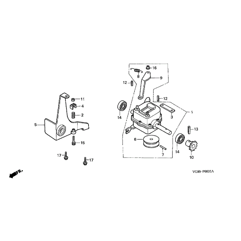 Honda HRB425 CQX (HRB425C-QXE-MZCF) Parts Diagram, TRANSMISSION 