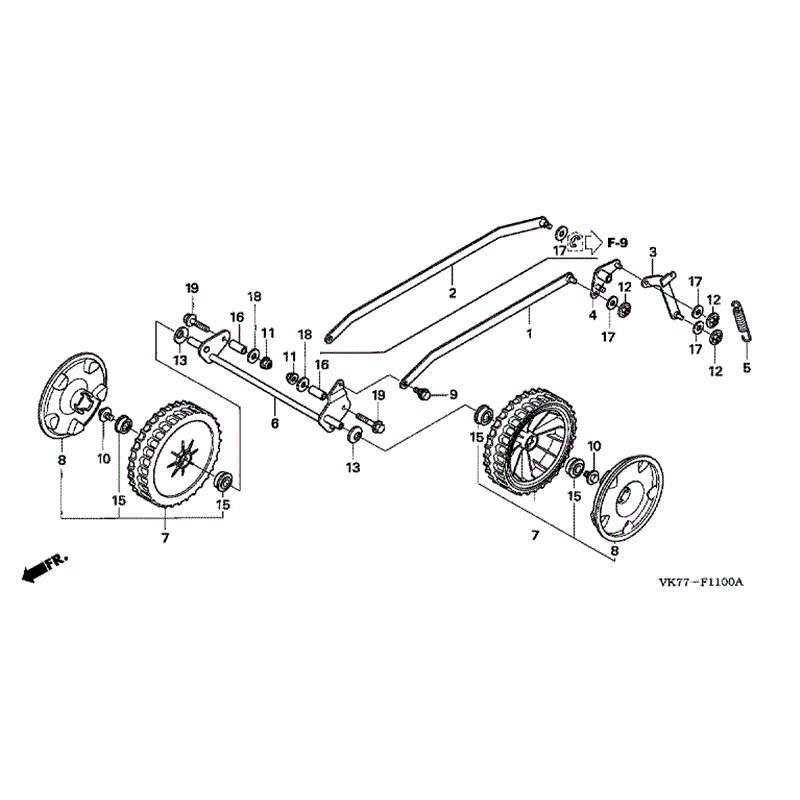 Honda HRX 426 SX Lawnmower (HRX426C-SXE-MATF) Parts Diagram, WHEEL FRONT