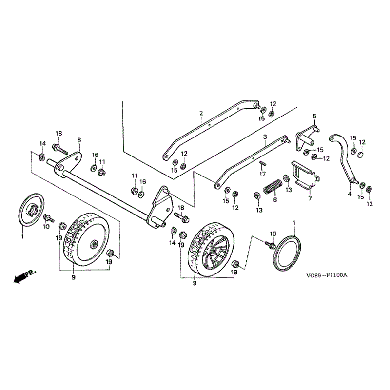 Honda HRB425 CQX (HRB425C-QXE-MZCF) Parts Diagram, WHEEL FRONT