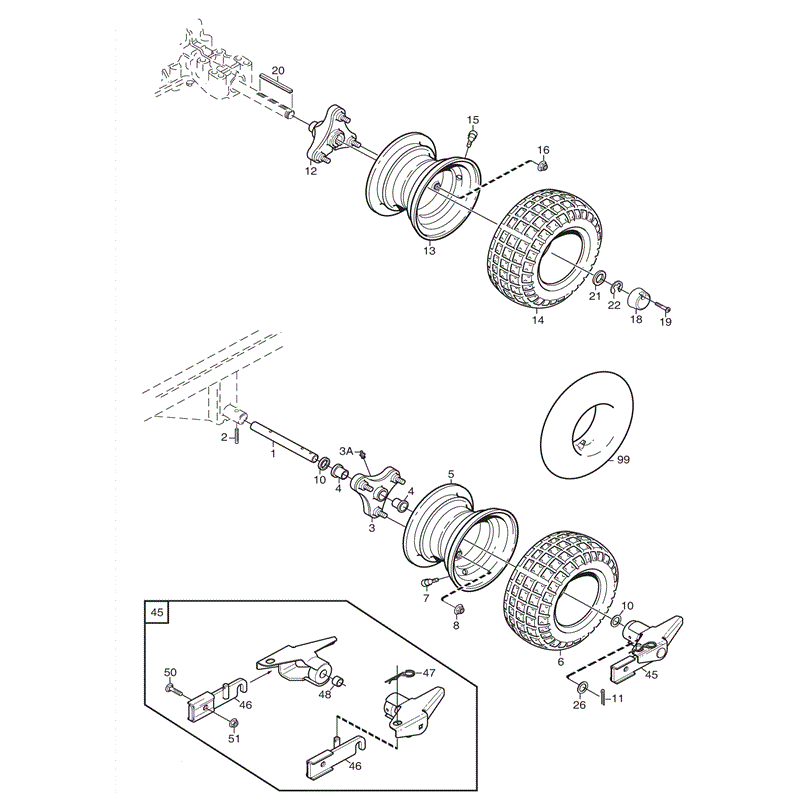 Stiga Comfort 16 (2010) Parts Diagram, Wheels 16"