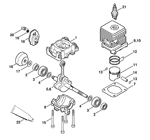 Crankcase, Cylinder