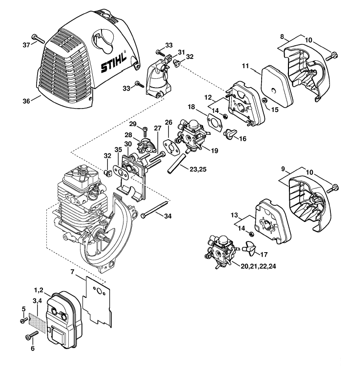 Muffler, Air filter