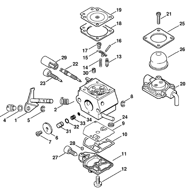Stihl FS 45 Brushcutter (FS45C-E) Parts Diagram, Carburetor C1QS66