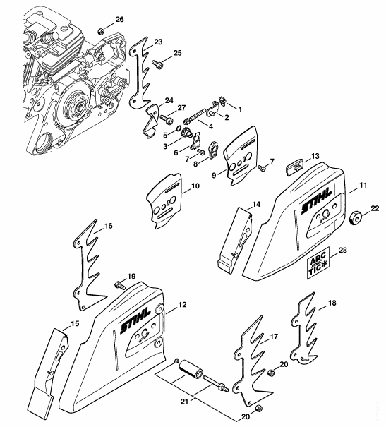 Stihl MS 441 Chainsaw (MS441 C-MZ) Parts Diagram, Chain Tensioner