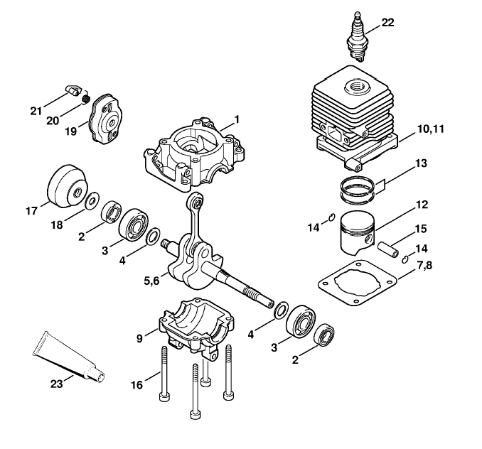 Crankcase, Cylinder