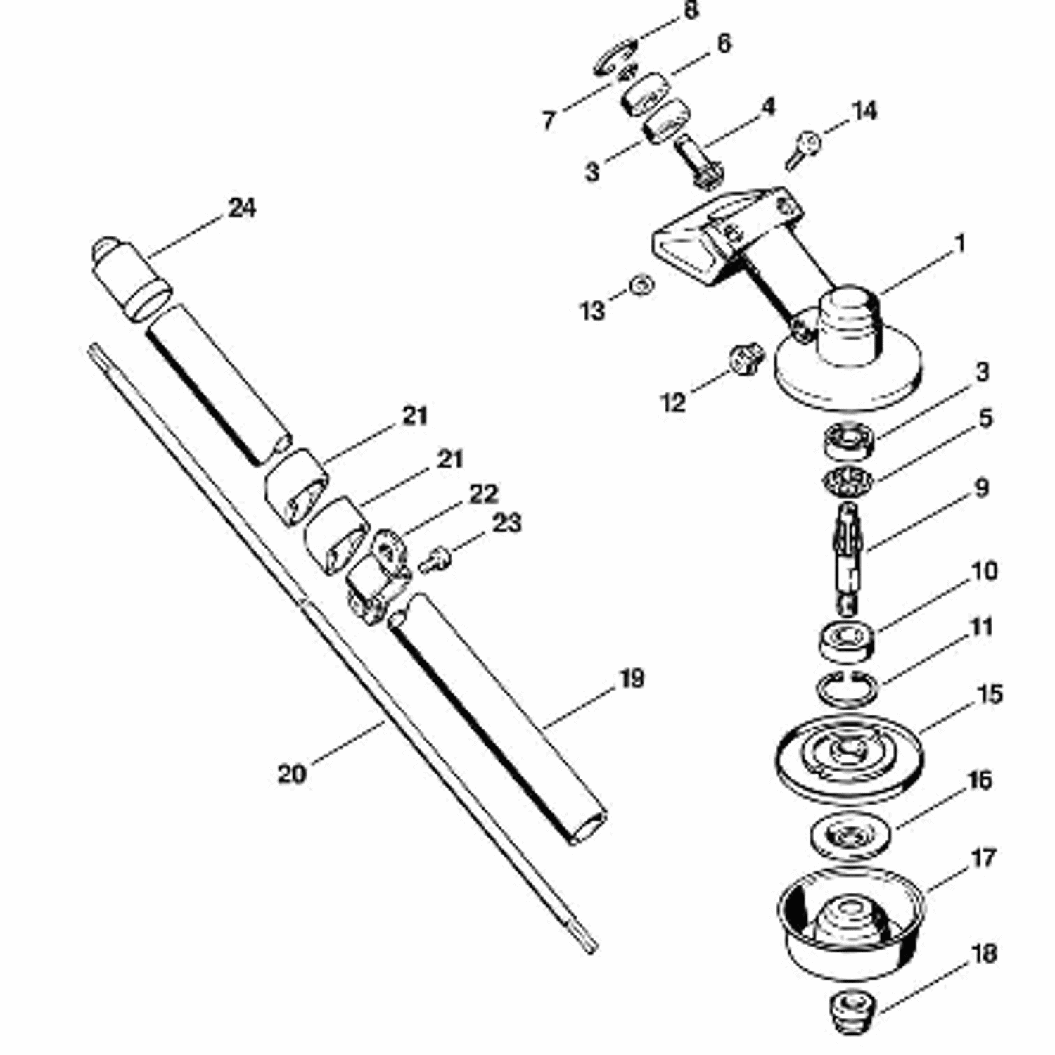 Stihl FS 76 Brushcutter (FS76) Parts Diagram, L-Gear head, Drive tube FS 76