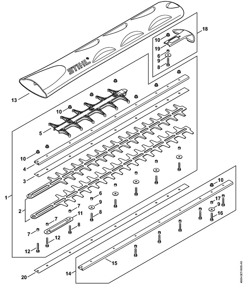 Stihl HSA 94R Cordless Hedgetrimmer (HSA 94R) Parts Diagram, G CUTTER — free download