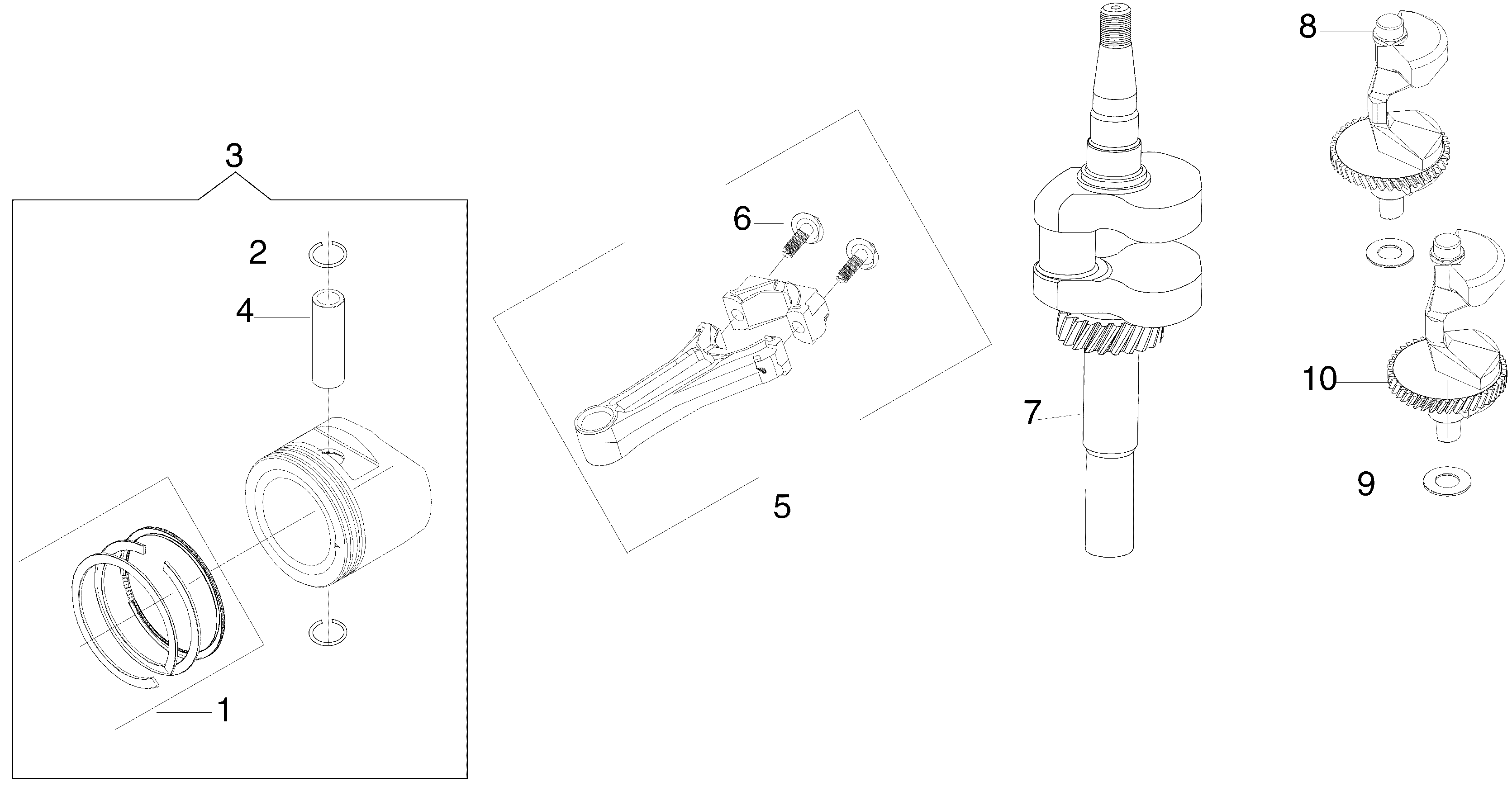 Crankshaft and piston
