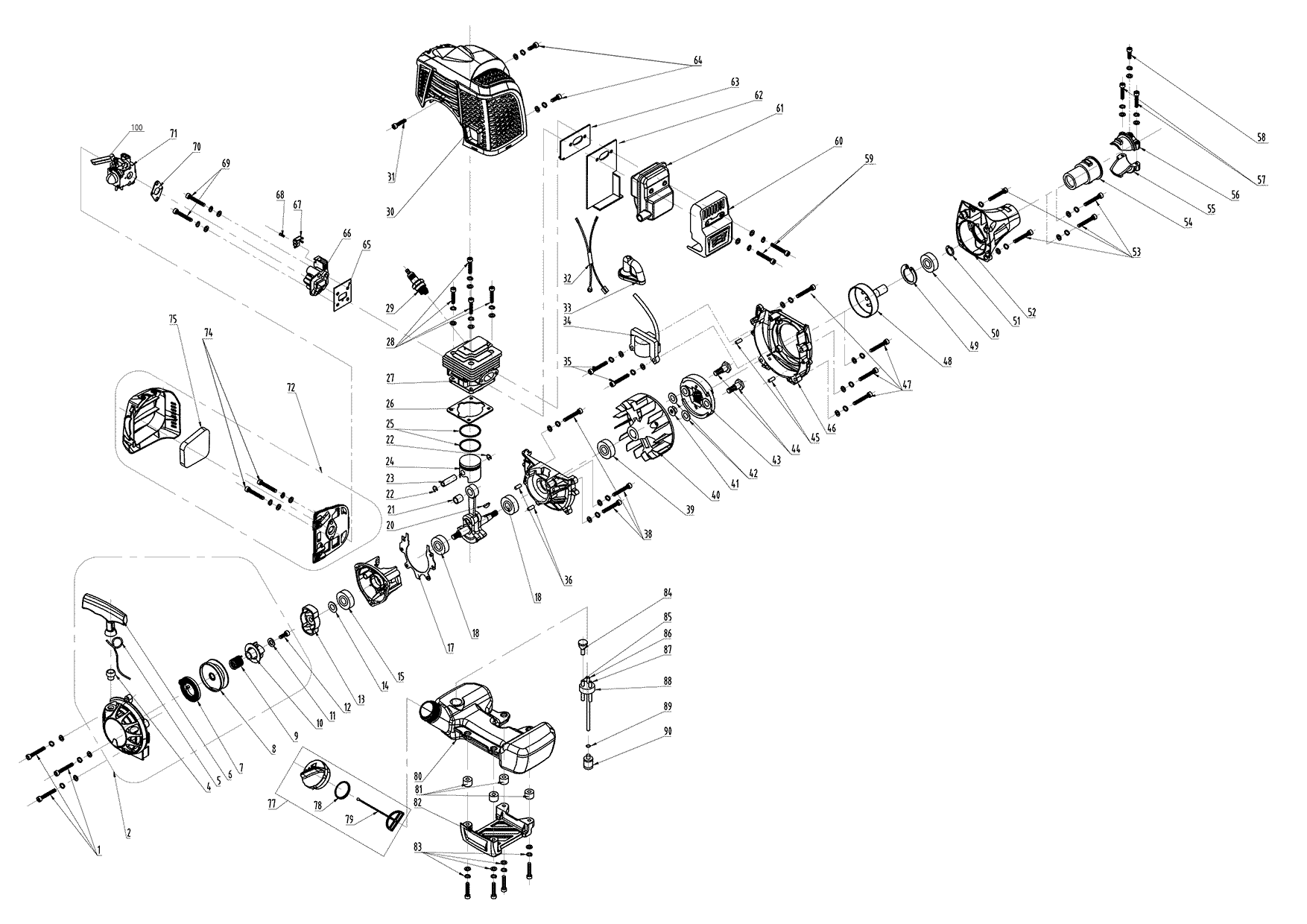 Mitox 28LH-a (28LH-a) Parts Diagram, Hedge Trimmer