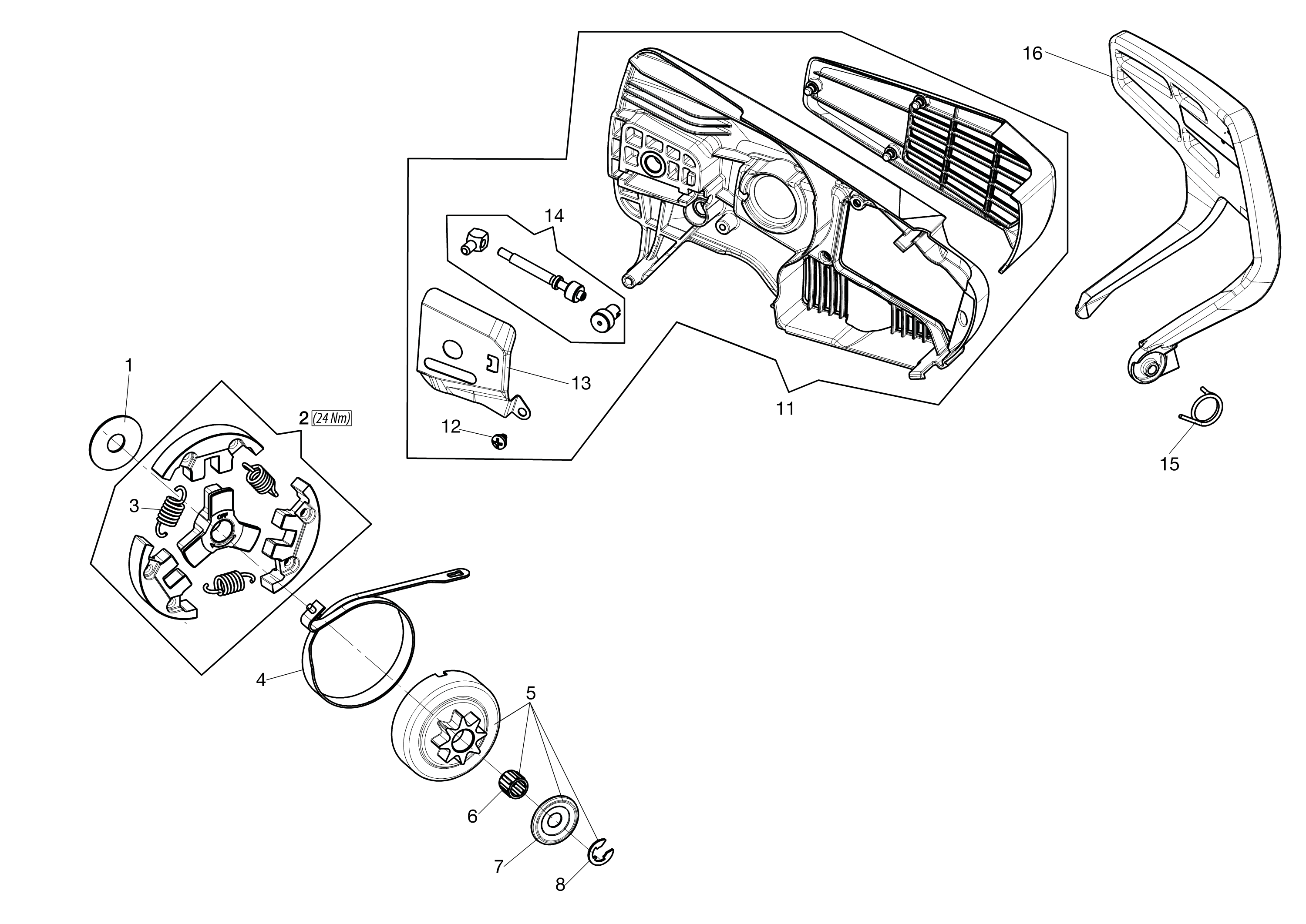 Chain cover and clutch