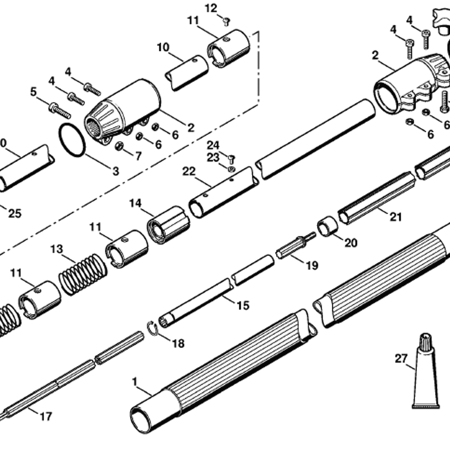 Stihl HT 101 Pole Pruner (HT101) Parts Diagram, Drive tube assembly HT 101