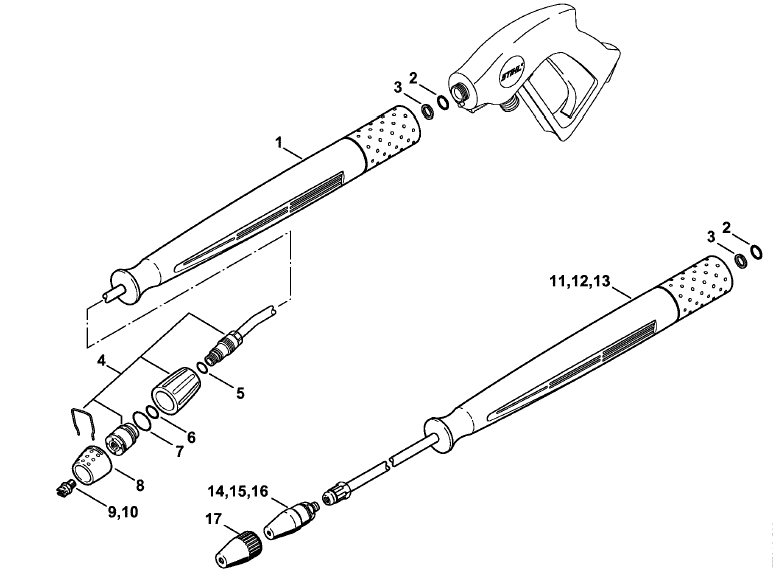 Spray lance-wand