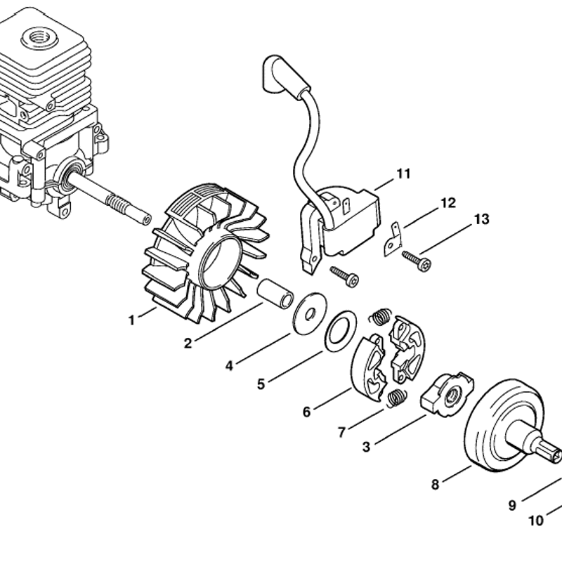 Stihl MM 55 Multi Tool Engine (MM 55) Parts Diagram, Ignition system