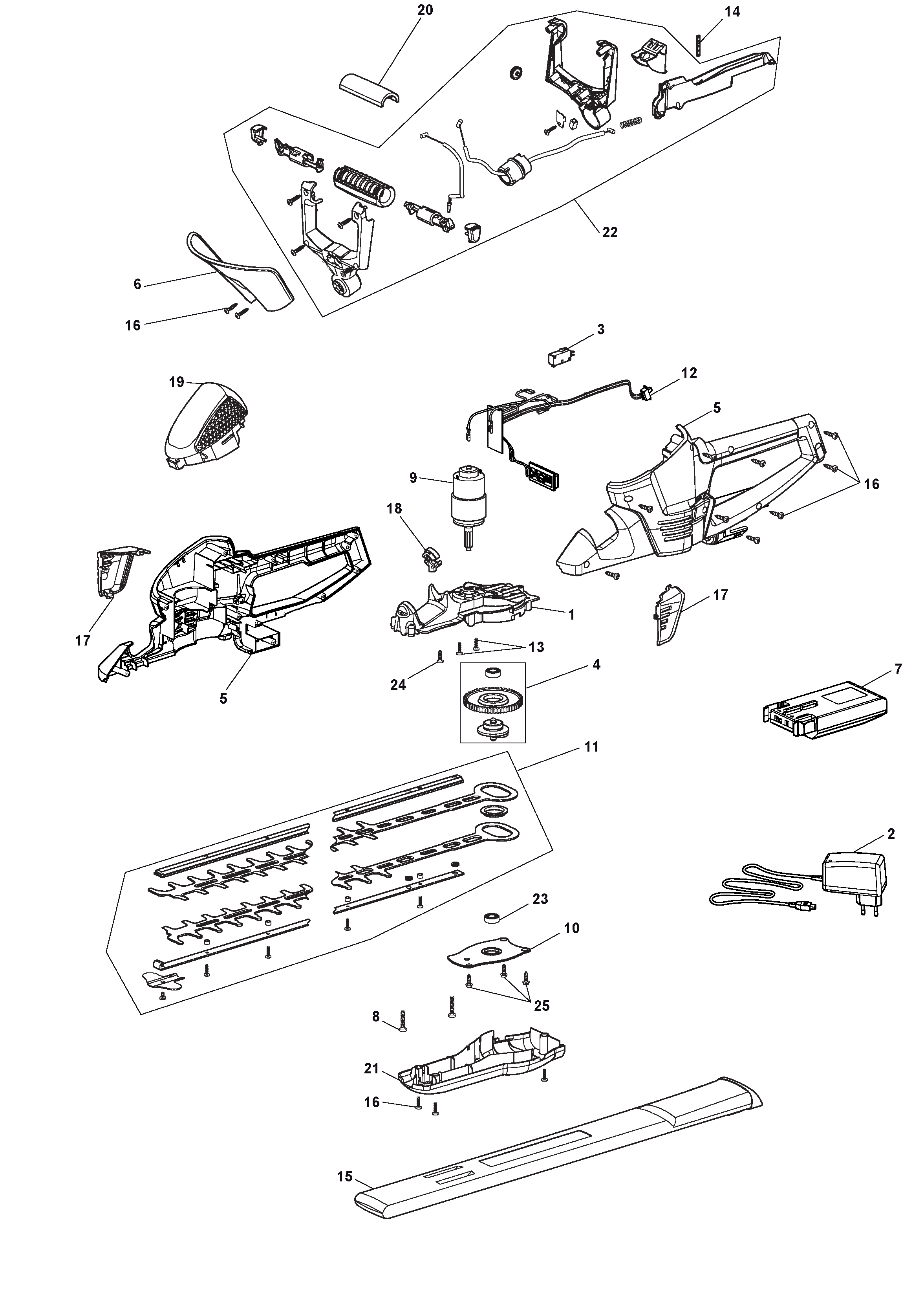 Battery hedge trimmer