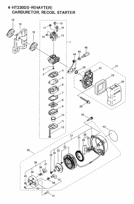 Carburetor - Recoil Starter