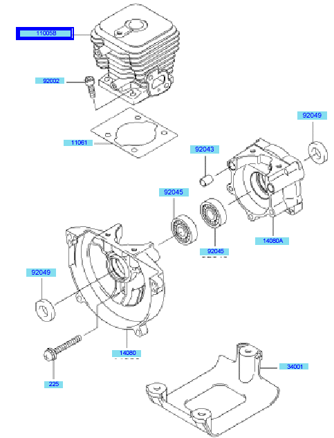 Cylinder	 Crankcase
