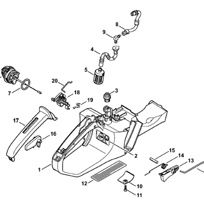 Stihl MS 311 Chainsaw (MS311 Z) Parts Diagram, AV system Stihl MS 311 Chainsaw (MS311 Z) Parts Diagram, AV system