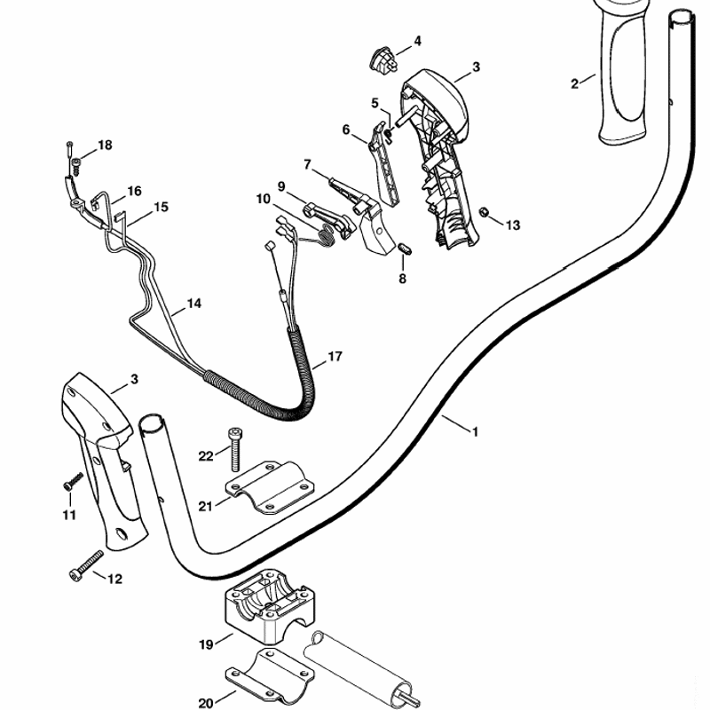 Stihl FS 56 BRUSHCUTTER (FS56C-E) Parts Diagram, Bike handle