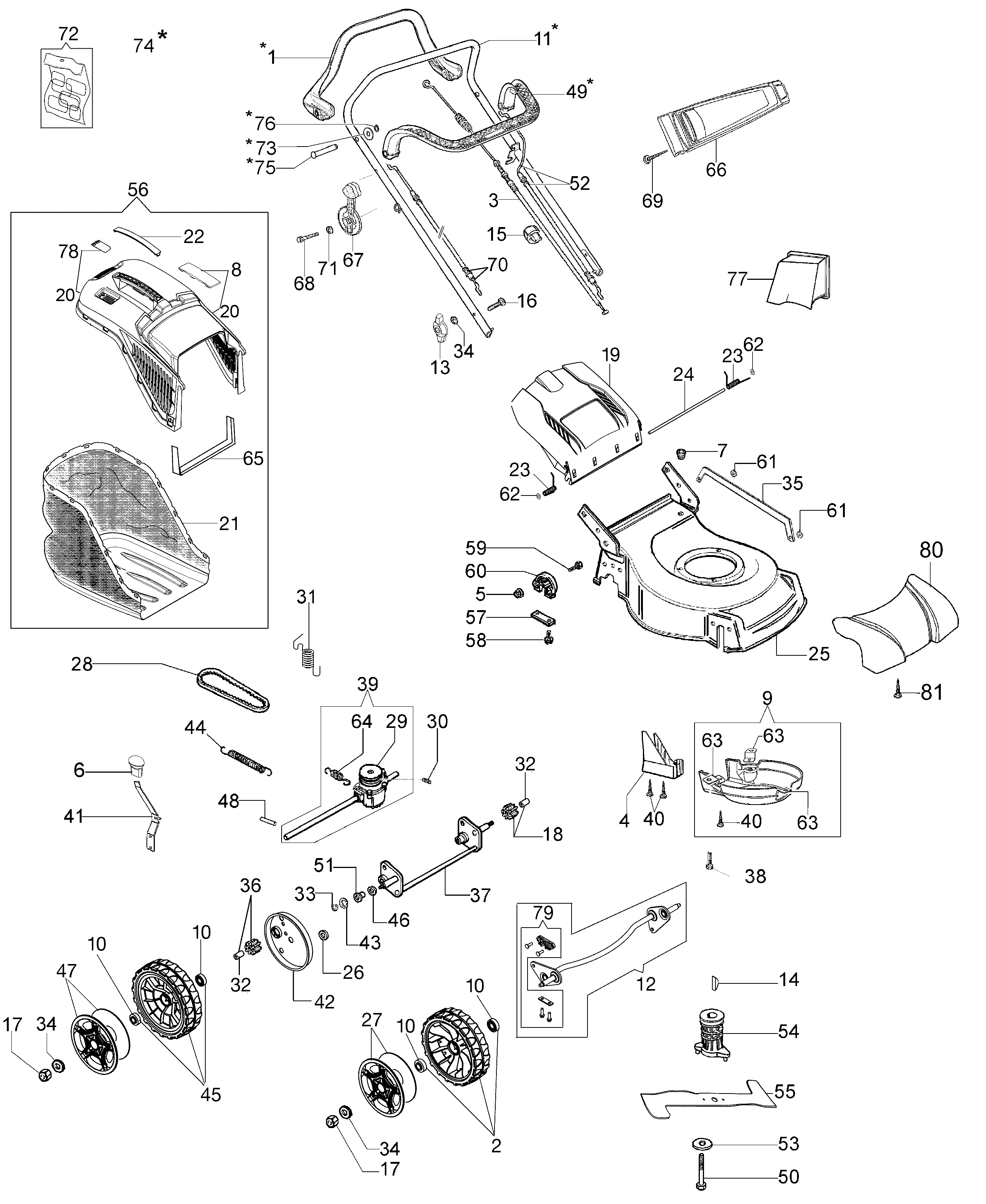 Complete illustrated parts list