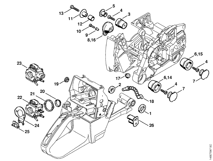 MENEオーダーページ Stihl MS 460 Chainsaw (MS460 VWZ Mag Arctic) Parts Diagram