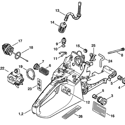 STIHL 1133 Starter-Anwerfvorrichtung & Typenschild Für MS 270 C / MS270C – NEU