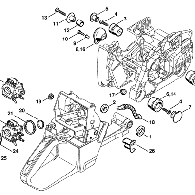 Stihl MS 460 Chainsaw (MS460 Z Magnum) Parts Diagram, Shroud Stihl MS 460 Chainsaw (MS460 Z Magnum) Parts Diagram, Shroud