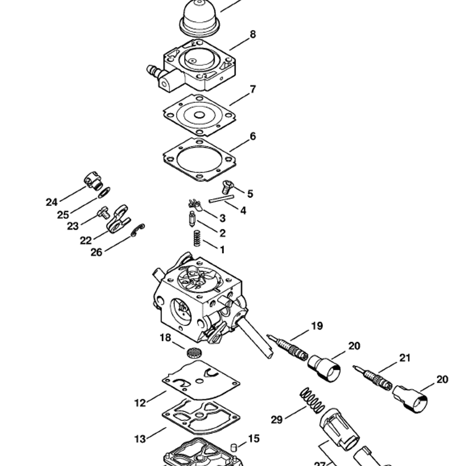 Stihl FS 56 BRUSHCUTTER (FS56RC-E) Parts Diagram, Carburetor C1M-S146 ...