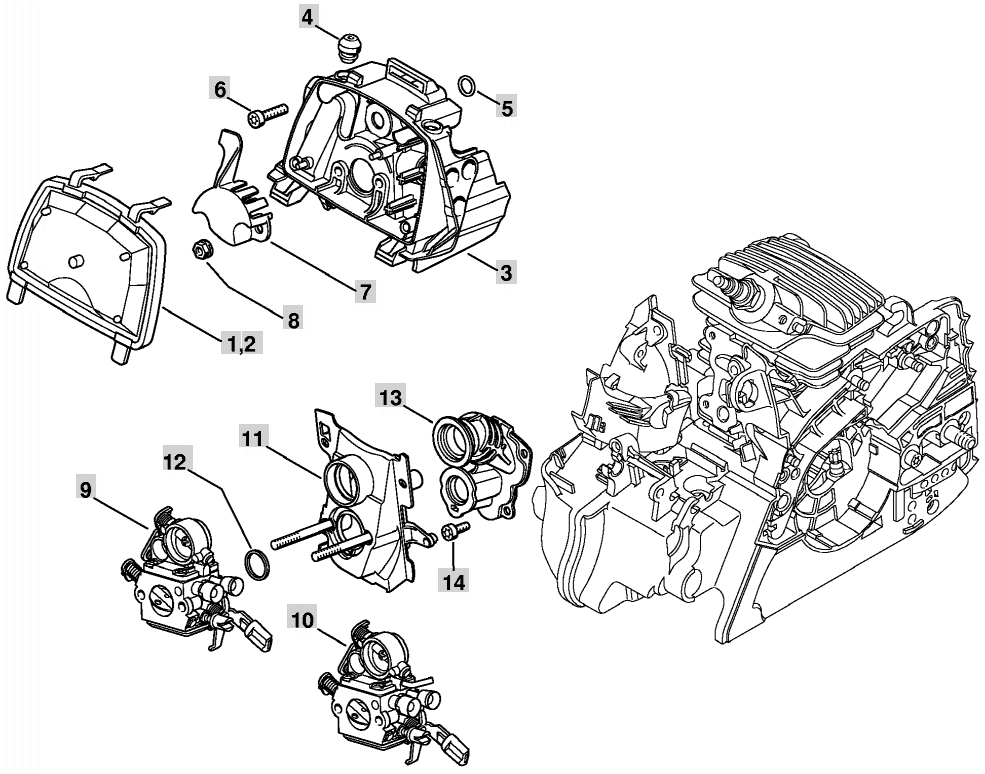 Stihl MS 181 Chainsaw (MS181C) Parts Diagram, Carburetor C1Q-S121B