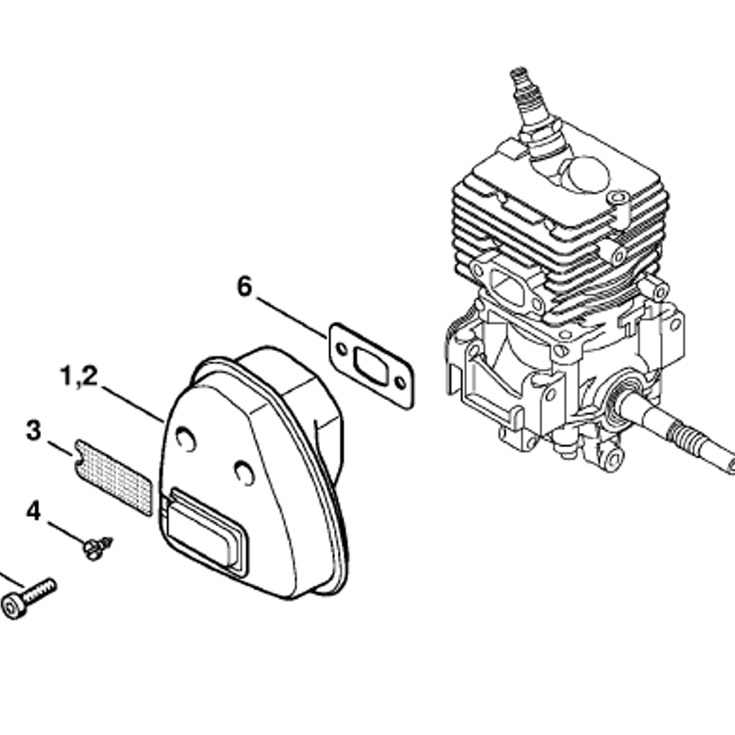 Stihl FS 56 BRUSHCUTTER (FS56C-EZ) Parts Diagram, Muffler
