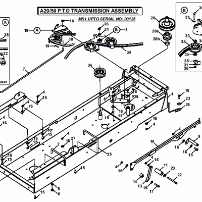 PTO Transmission Assembly MK1 up to serial no 00125