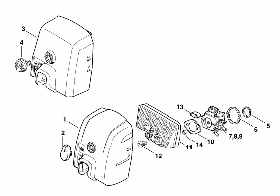 Carburetor box cover-Air filter