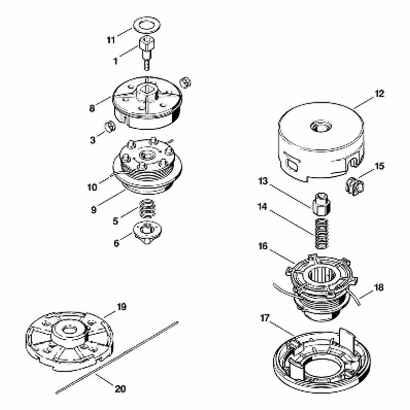 Stihl FS 74 Brushcutter (FS74) Parts Diagram, P-Cutting tools, Mowing head