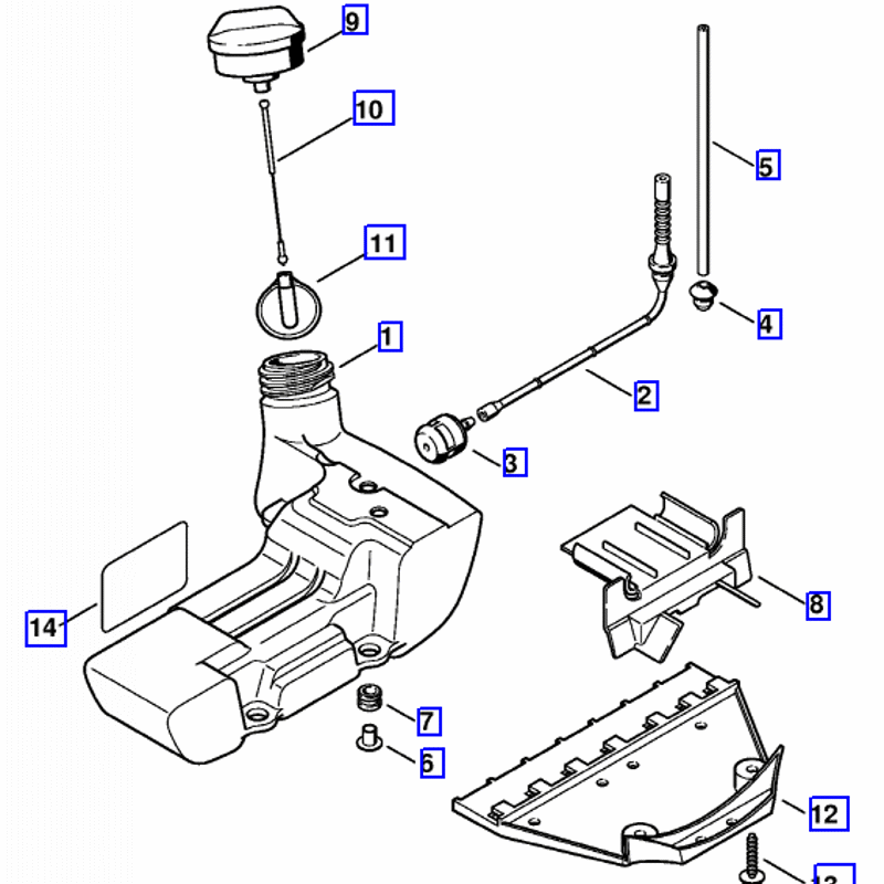 Stihl FS 450 Clearing Saw FS450K Parts Diagram Fuel Tank stihl-fs-450-clearing-saw-fs450k-parts-diagram-fuel-tank