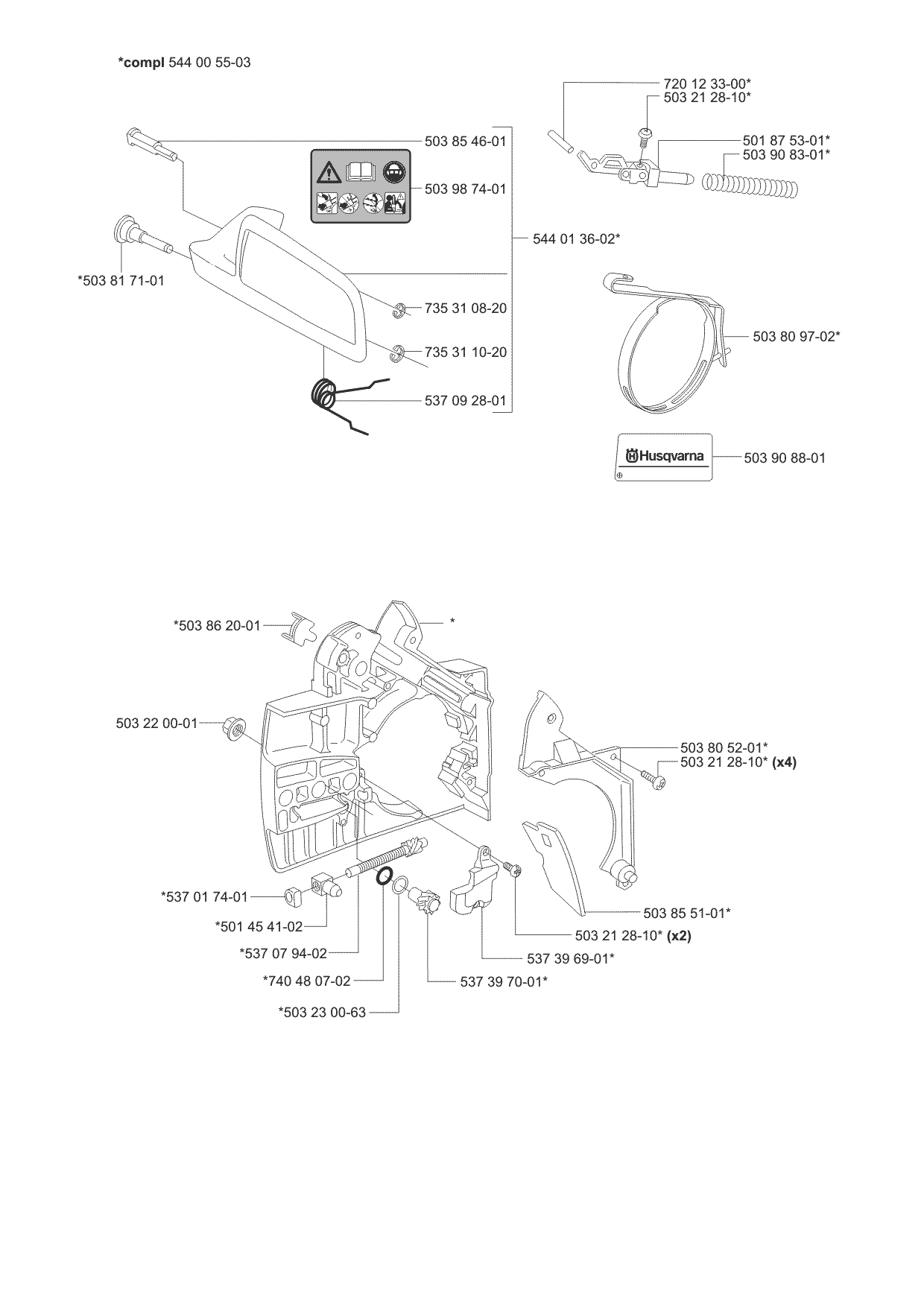 Husqvarna 338XPT Chainsaw (01/2006) Parts Diagram, Page 1