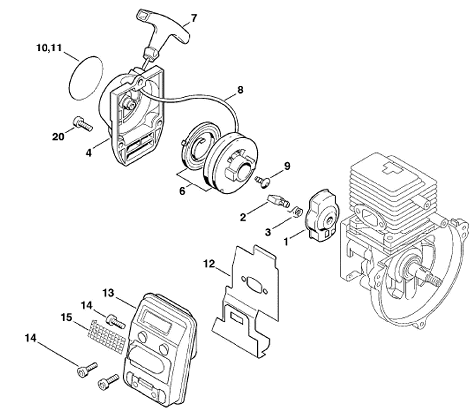 REWIND STARTER- MUFFLER
