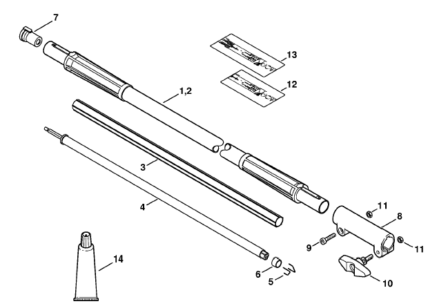 Carbon Drive tube extension 1 m HT-KM