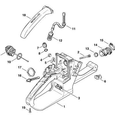 Stihl MS 240 Chainsaw (MS240) Parts Diagram, Chain brake Stihl MS 240 Chainsaw (MS240) Parts Diagram, Chain brake
