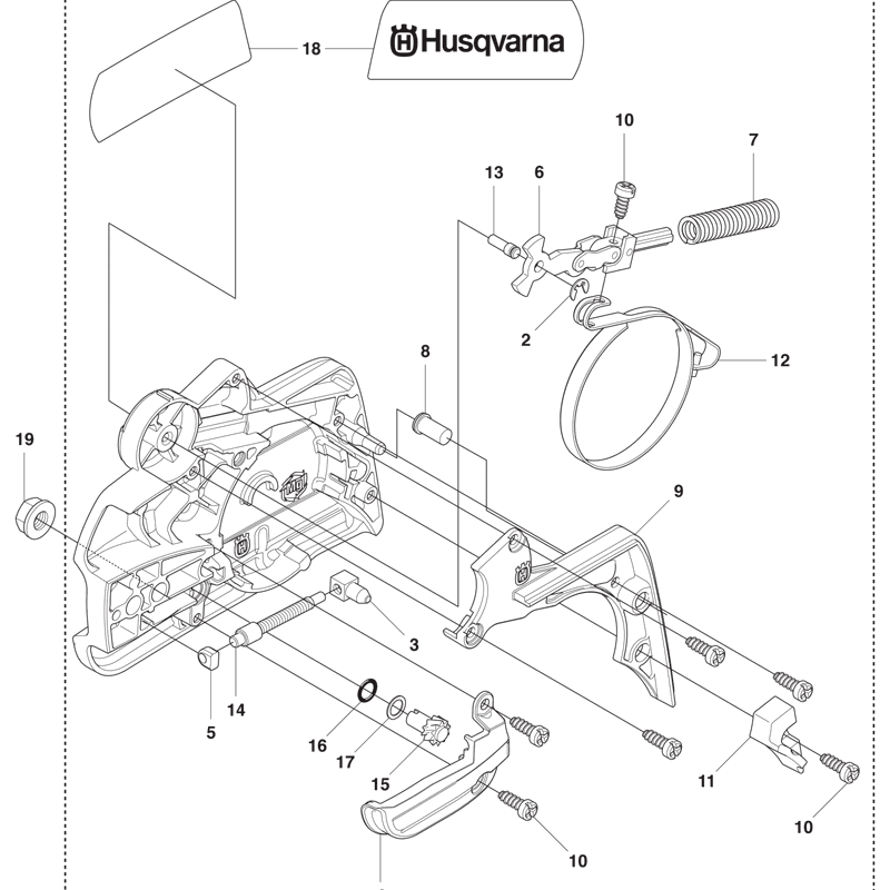 Husqvarna 435e Chainsaw (2011) Parts Diagram, Chain Break & Clutch Cover-435