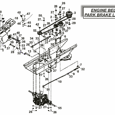 Engine Belt & Park Brake Layout
