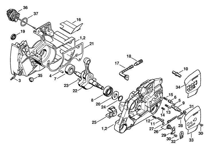 Stihl MS 460 Chainsaw (MS460 RZ Magnum) Parts Diagram, AV System