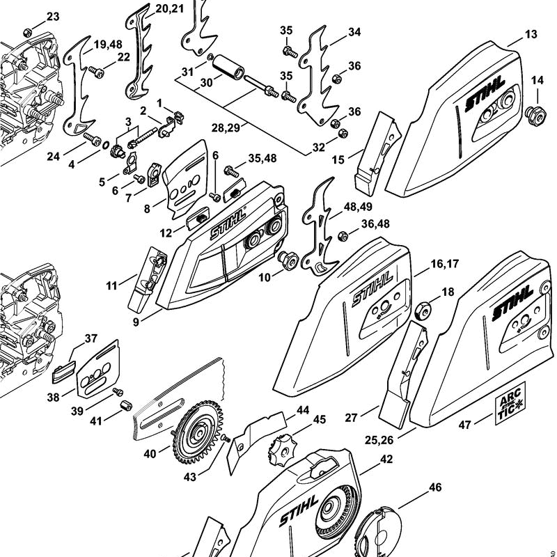 Stihl MS 362 Chainsaw (MS 362 RVWZ) Parts Diagram, MS362RVWZ-E CHAIN ...