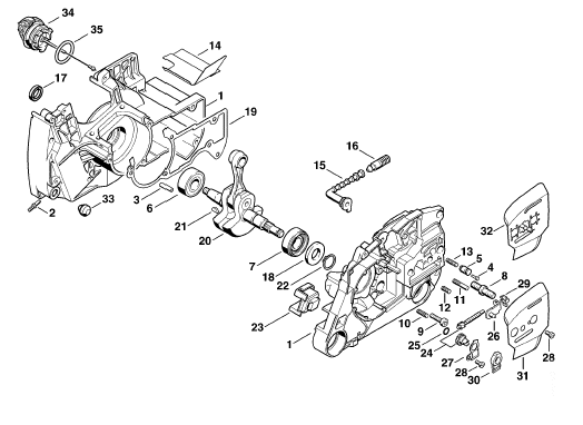 Stihl MS 460 Chainsaw (MS460 WVH) Parts Diagram, Handlebar
