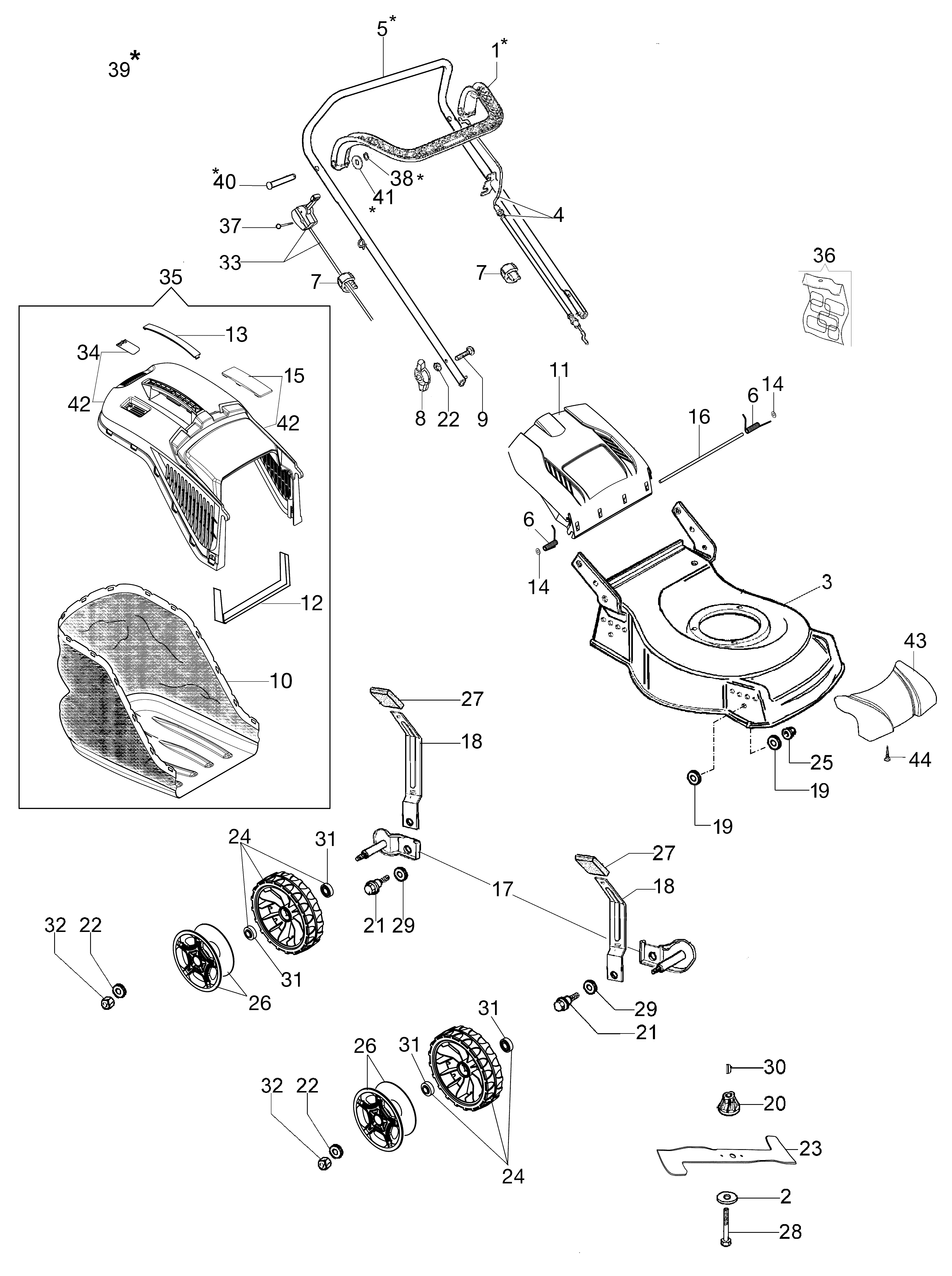 Complete illustrated parts list