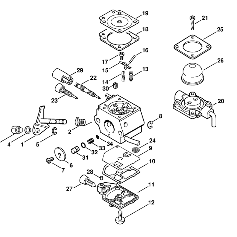 Stihl FS 45 Brushcutter (FS45-DZ) Parts Diagram, Carburetor C1QS66