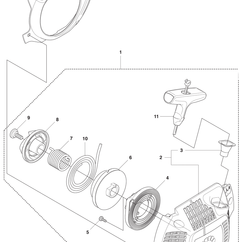 Husqvarna 435e Chainsaw (2011) Parts Diagram, Starter 435e