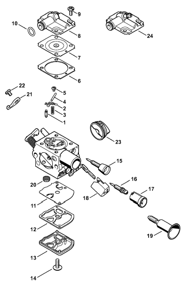 Stihl MS 271 Chainsaw (MS271) Parts Diagram, Carburetor C1Q-S181A