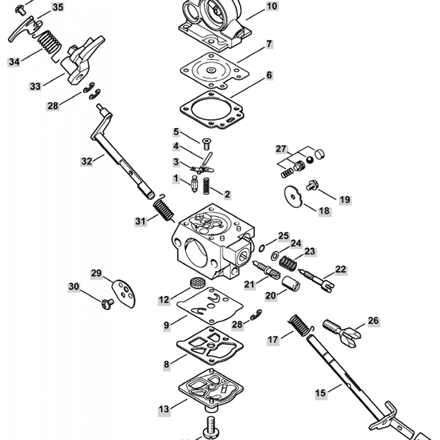 Stihl MS 362 Chainsaw (MS362 & C) Parts Diagram, Carburetor WTE-8