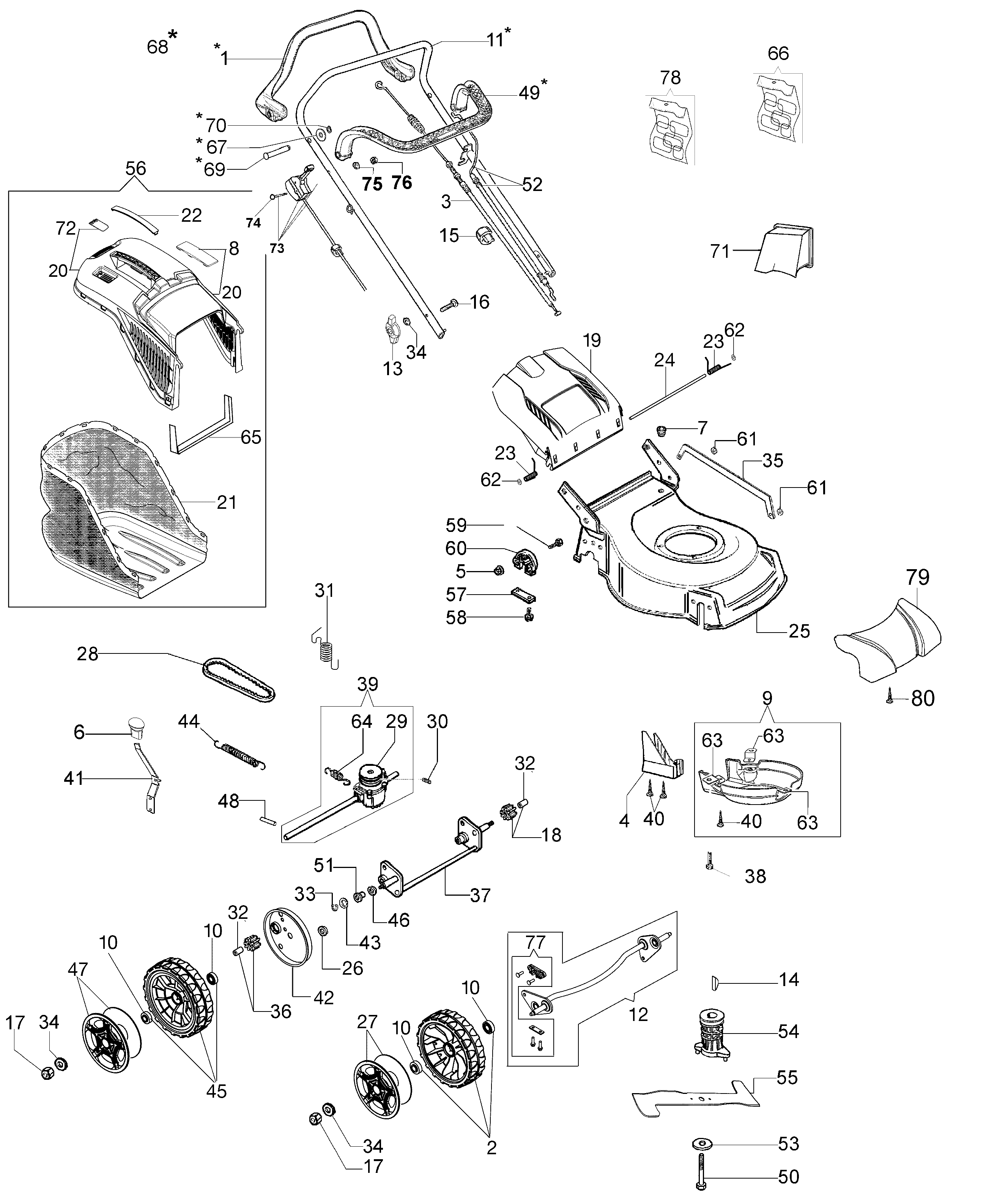 Complete illustrated parts list