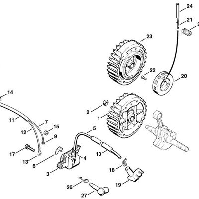 chainsaw flywheel key replacement diagram